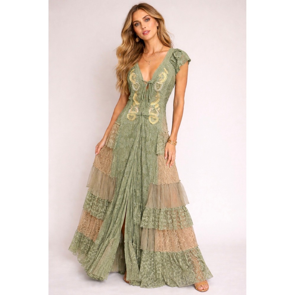 Blanco De Ibiza Fairy Elven Boho Grunge Lace Renfaire Festival Cottagecore‎